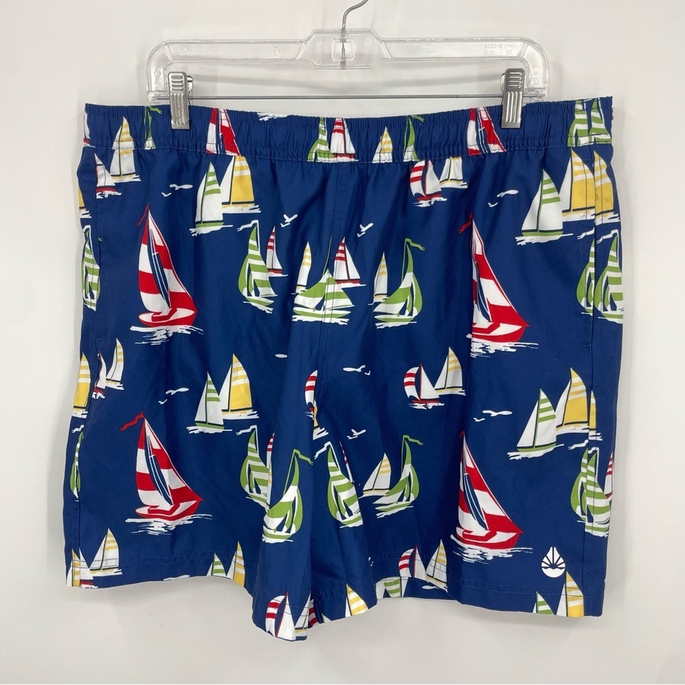 NWT O'rageous Swim Trunks SAILBOATS‎ Mens X-LARGE Side Pockets Lining NAUTICAL